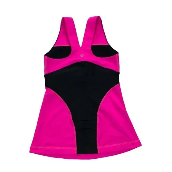 Lululemon Raspberry Glo Light Black Surplice Deep V Athletic Tank Top - Picture 5 of 6